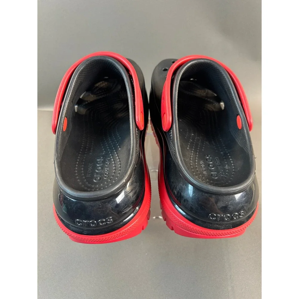 Crocs Classic Hiker Clog Black Red Platform Sandals Mens 8 Womens 10 206772-060